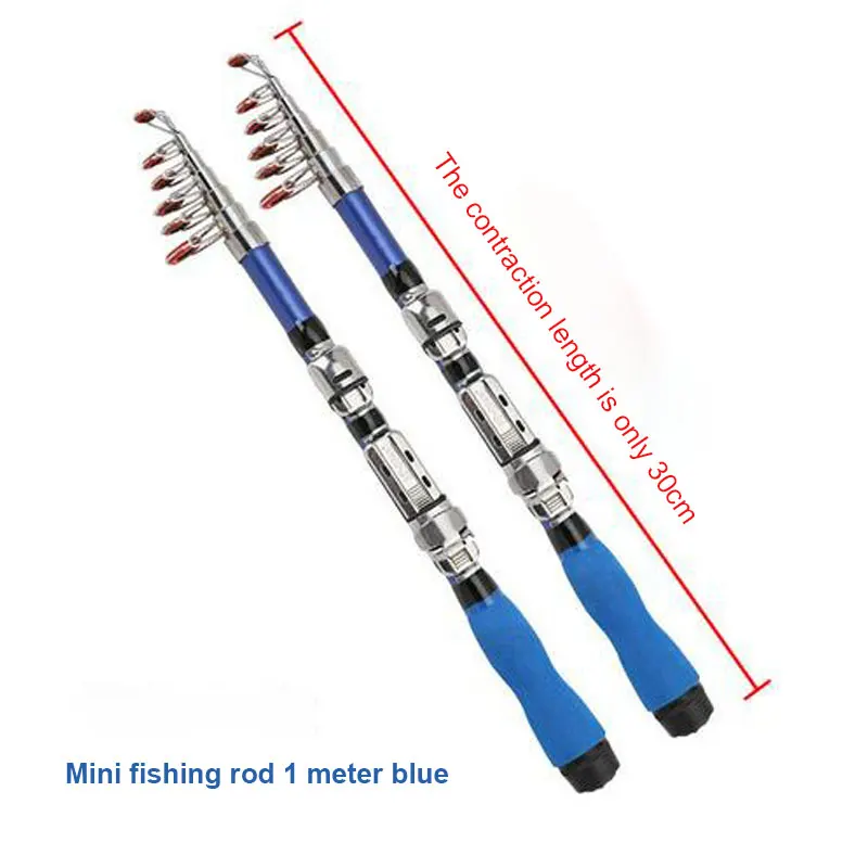 Telescopic Fishing Rod 1M 1.2 M 1.5M 1.7M 1.9M 2.1M Fish Gear Tackle High Quality Multi-Water Area Applicable Transport