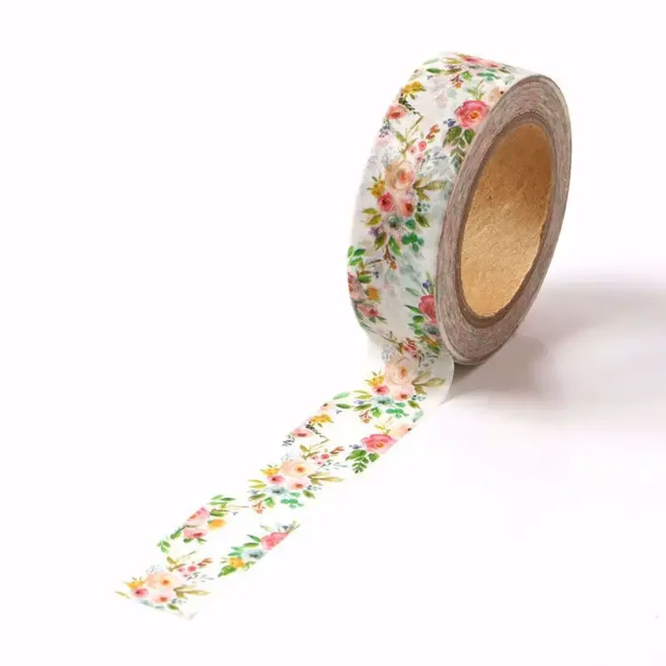 NEW 1X 10M Decor Flower Leaves Japanese Paper Cinta Washi Tape Set for Scrapbooking Masking Tape Cute Journal Kawaii Papelaria