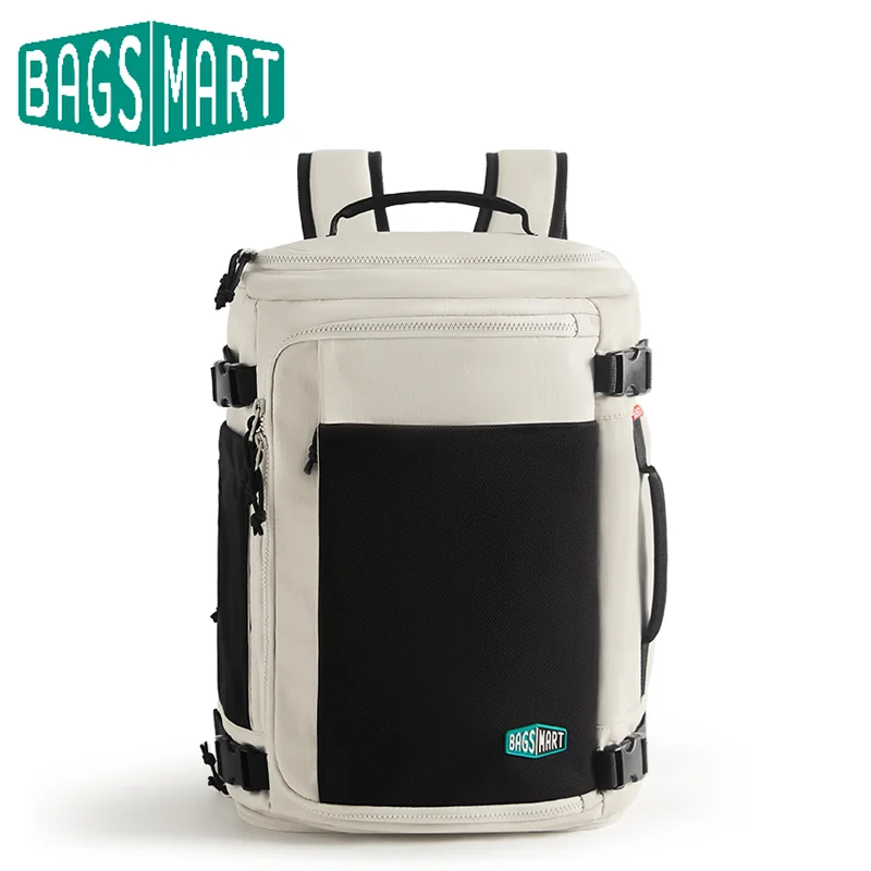 BAGSMART Extended Men's Backpacks Large Capacity Travel Cabin Hand Luggage Backpack School Backpack with 15.6'' laptop Pocket