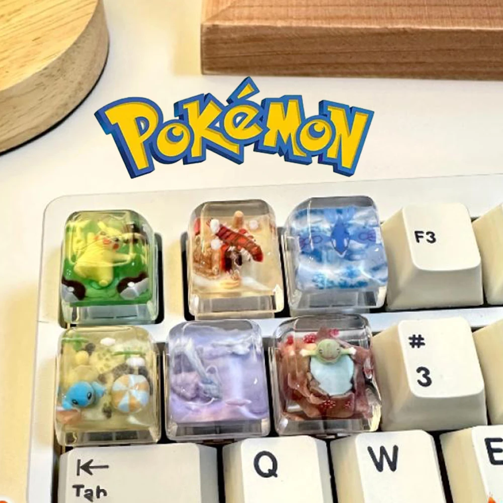 

Anime Pokemon Squirtle Groudon Individuality Creative Pikachu Keycap Keyboard Peripheral Decoration Toy Gift for Boys