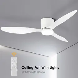 Silent LED Ceiling Fans with Lights 42inch 52inch Large Volume Ceiling Fan with Remote Control DC Motor 6 Speeds Timing 3 Blades