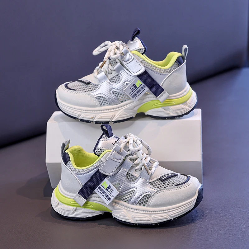 

Детская обувь для малышей для мальчиков и девочек, повседневные кроссовки из дышащей сетки для маленьких детей, размеры 26-37, нескользящая детская спортивная обувь, теннисные кроссовки