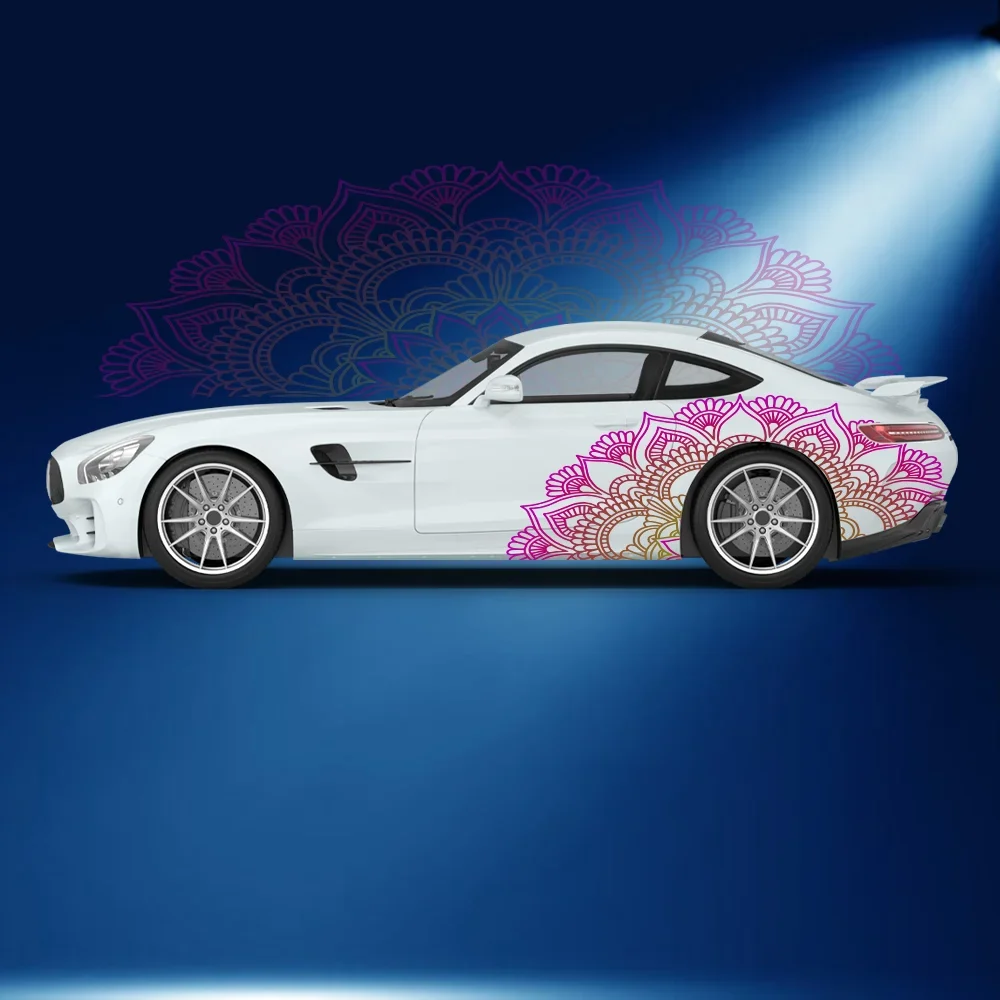 

Bohemia Mandala Flower Print Car Side Sticker Vinyl Self-adhesive Paper Motorsport Paint Decal Suitable for Truck Suv Decoration