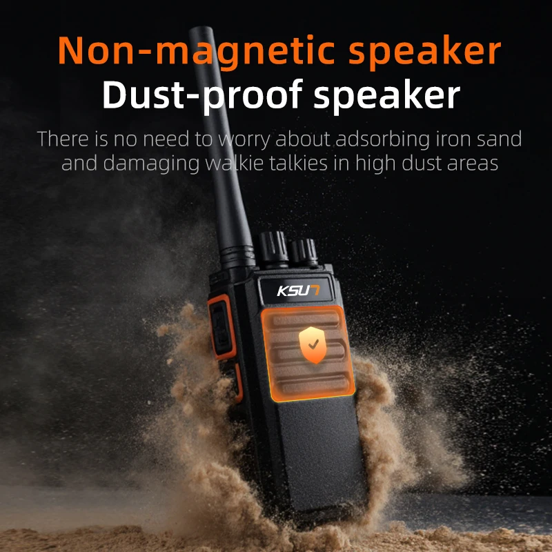 KSUN 8 واط اتصال داخلي عالي الطاقة غير مغناطيسي من النوع C شحن ثنائي الاتجاه تردد الراديو سهل الاقتران جهاز اتصال لاسلكي لموقع البناء