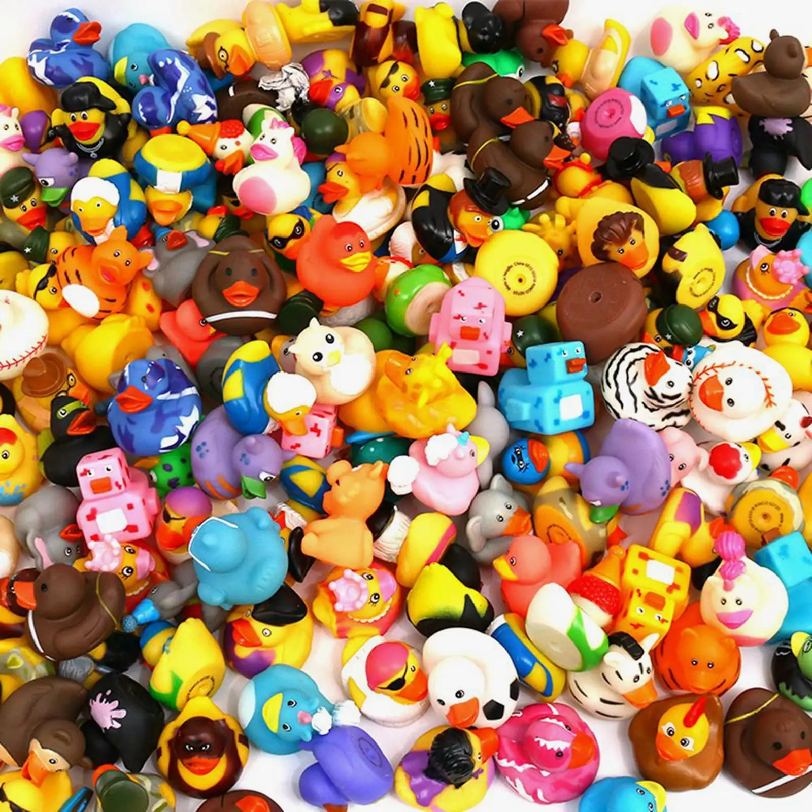 1-100pcs Rubber Ducks in Bulk,Assortment Duckies for Jeep Ducking Floater Duck Toys Party Favors