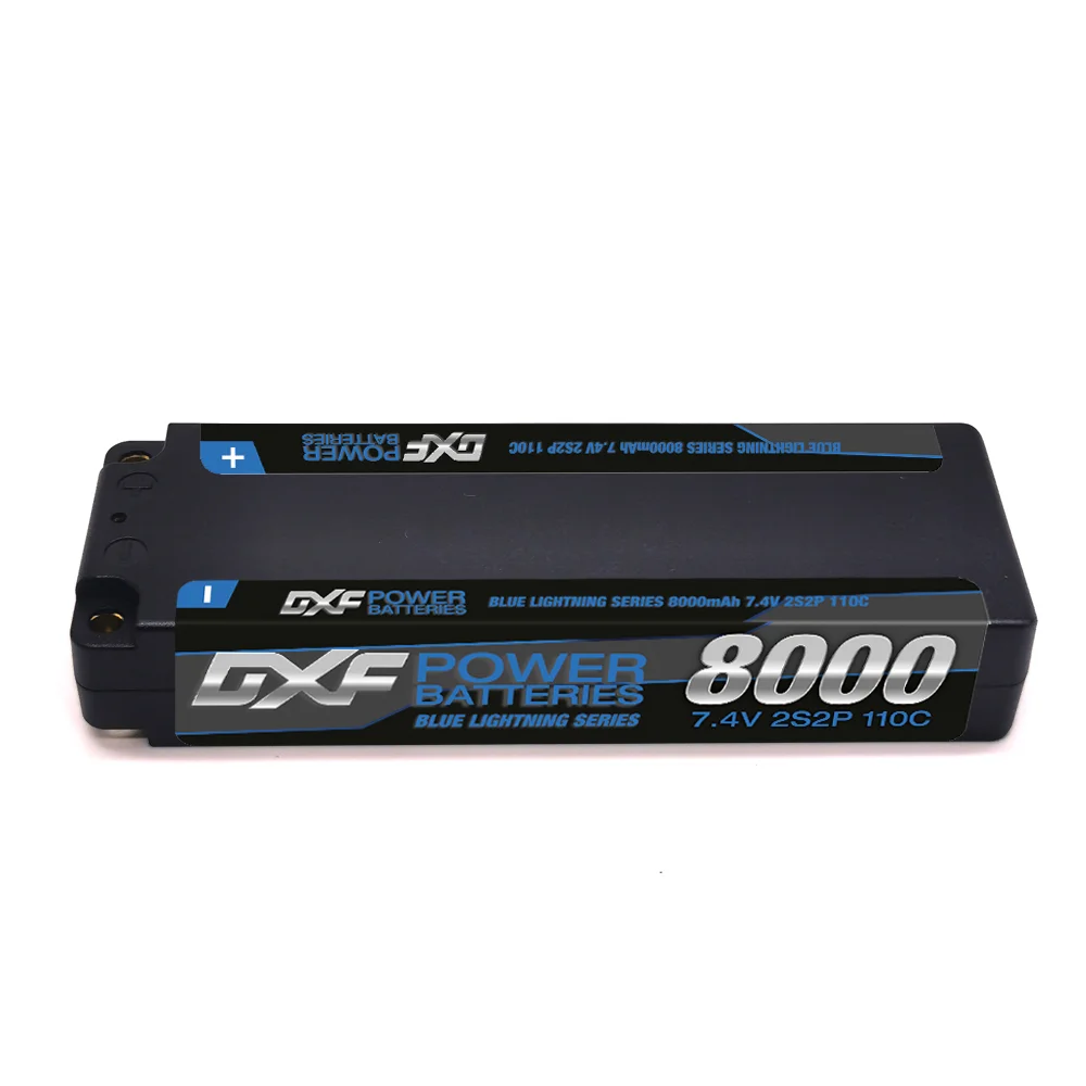 DXF 2S Lipo Battery 8000mAh 8400mAh 110C 130C 140C Bullet T/Deans Plug Hardcase for RC drift Car Buggy Truck UAV Truggy RACING