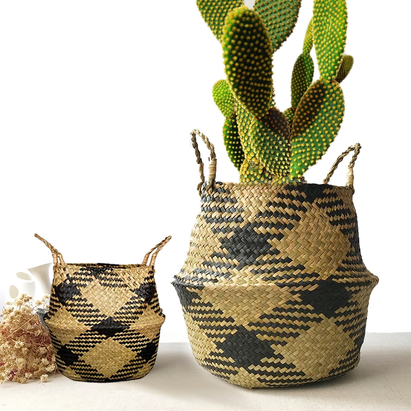 

Storage Baskets Laundry Seagrass Baskets Wicker Rattan Hanging Flower Pot Toy Home Pot Panier Osier Rangement Cestas Mimbre Bohe