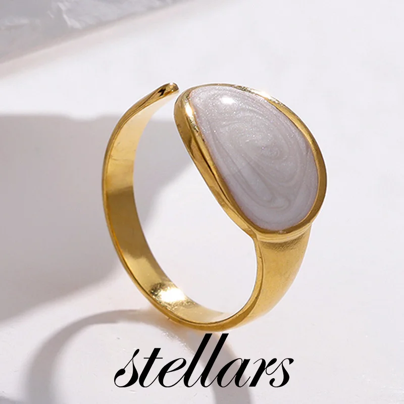 

Open Titanium Steel Ring for Women - Minimalist Ins Style, High-End Luxury Gold-Plated Stainless Steel Finger Jewelry