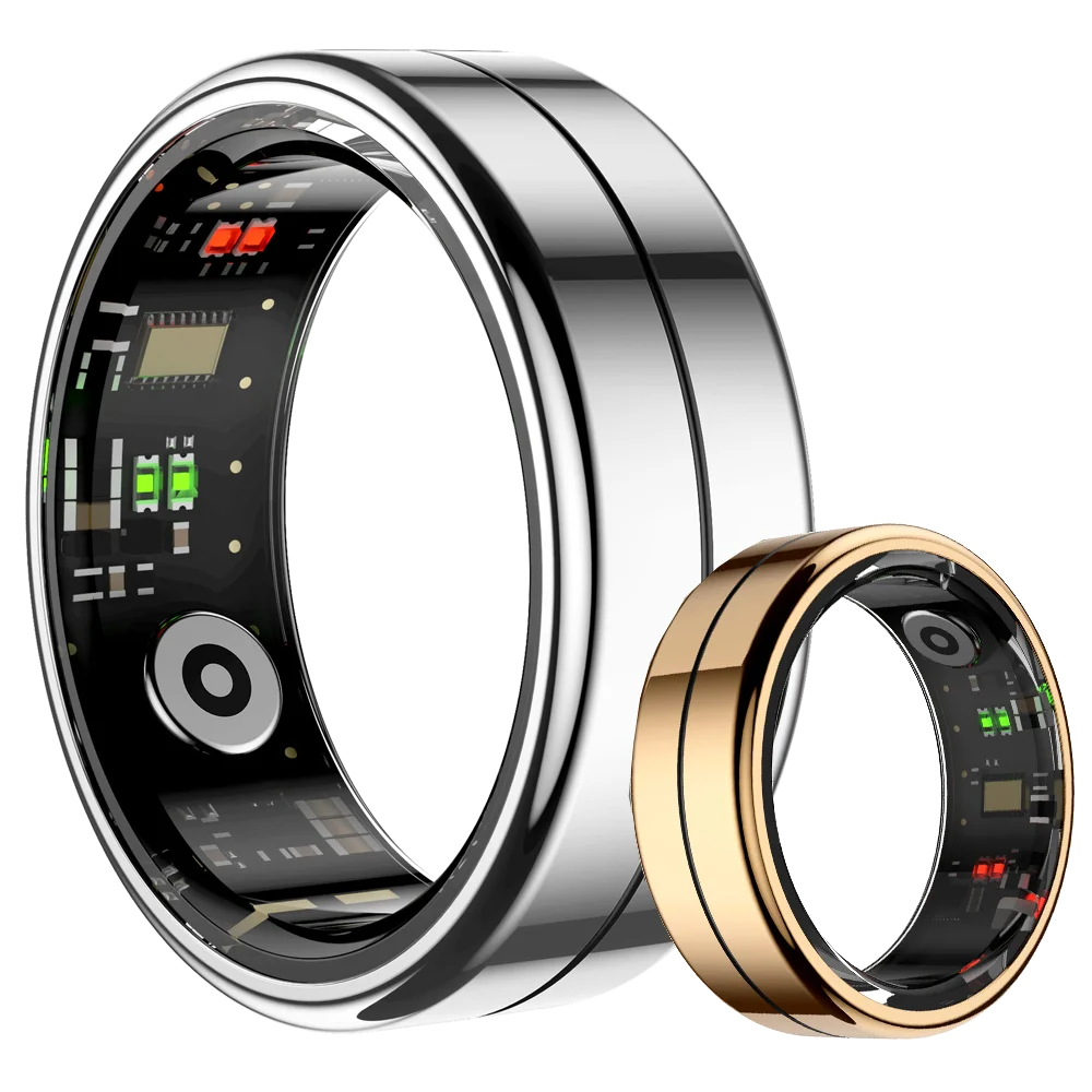 

2025 Smart Ring Men Women with Charging Case, Fitness Ring Heart Rate Blood Oxygen, 5ATM Waterproof for Xiaomi Android iOS Phone