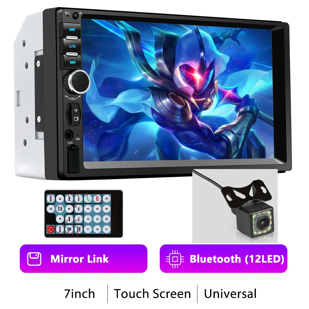 Cornice Per Autoradio Universale 2 DIN Da 7 Pollici – Plastica Nera, Compatibile Con Modelli 7010B E 7018B, Per Touchscreen MP4/MP5