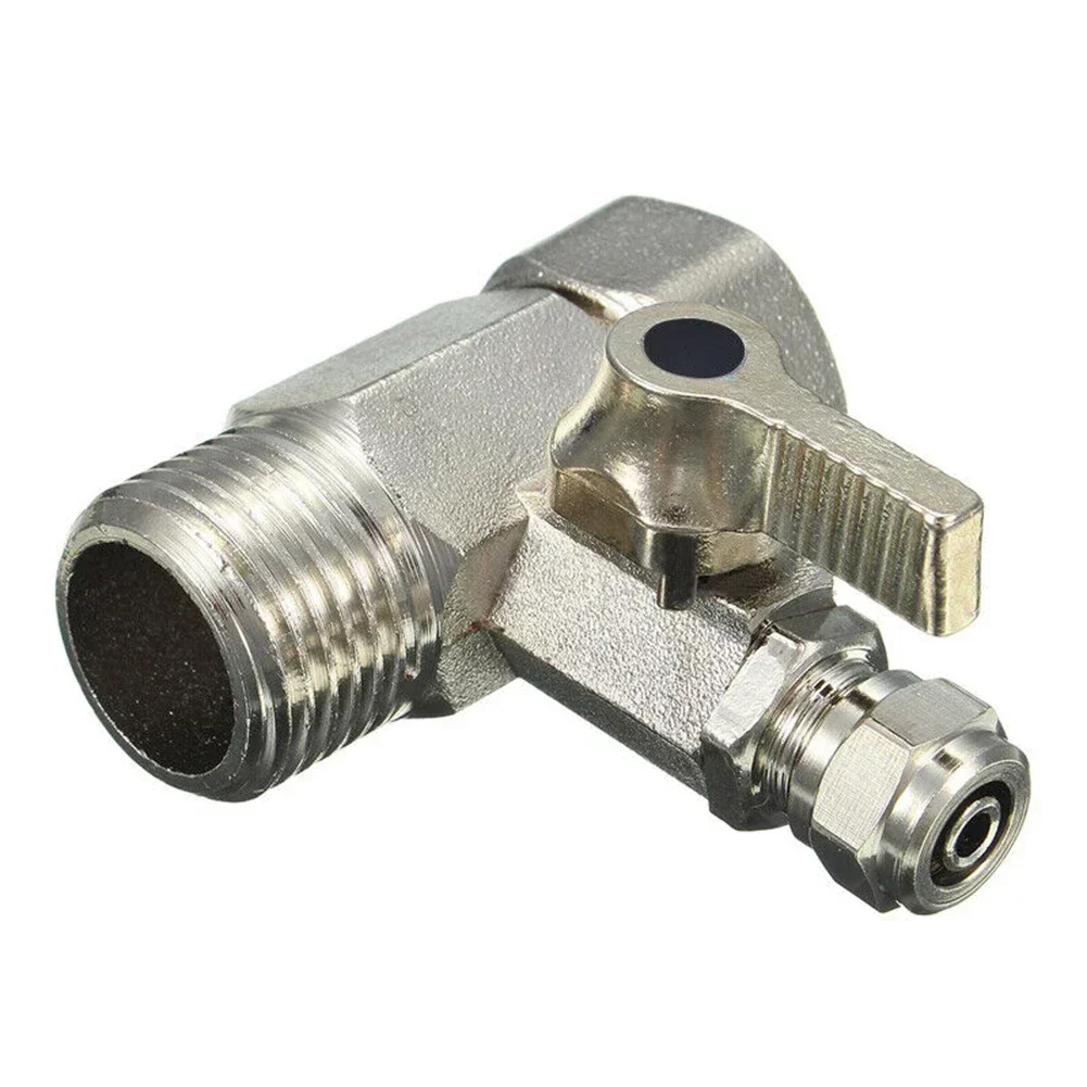 1pc Tee RO Feed Water Adapter 1/2\'\' To 1/4\'\' With Shut-Off Ball Valve Tap Connector Valve Home Hardware Tools Parts