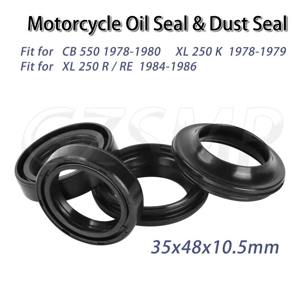 

Motorcycle Front Fork Oil Seal 35x48x10.5 Dust Fit for Honda CB 550 1978-80 XL 250 K 1978-79 XL 250 R/RE 1984-86