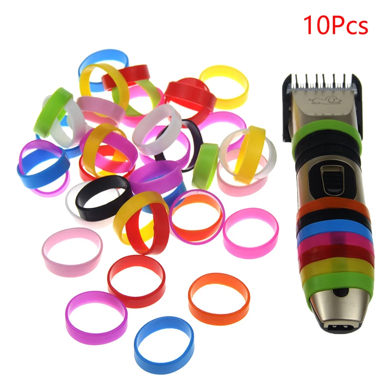 10pcs Trimmer Grip Barber Hair Clipper Grip Rubber Anti Slide Design Barber Trimmer Grips Hairdressing Decorative Rings