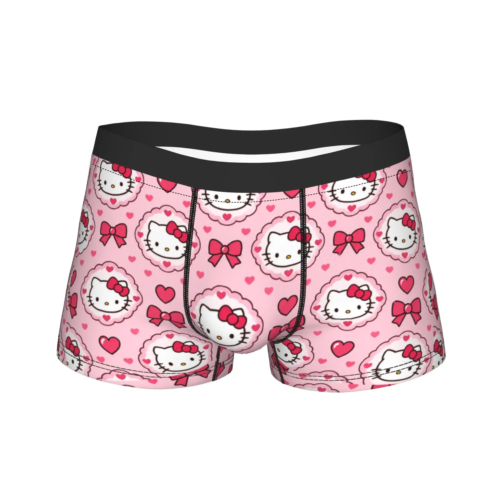 Custom K-Kitties Underwear Cat Anime Animal Printed Boxer Shorts Trenky Male Underpants Classic Boxer Brief Gift