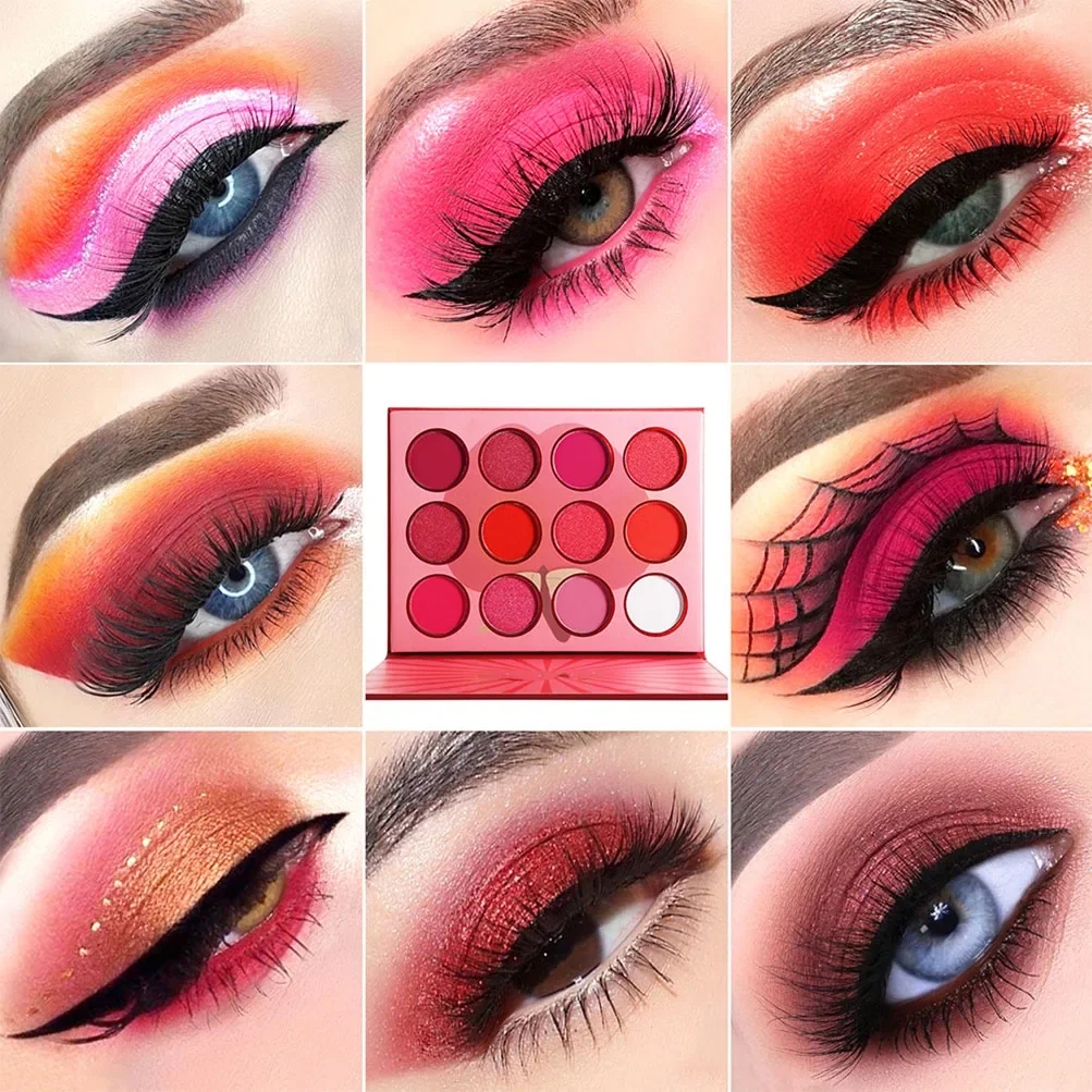 12 Colors Fruit Vegan Eyeshadow Palette Custom Portable Easy To Color Matte Eye Shadow Palette Private Label