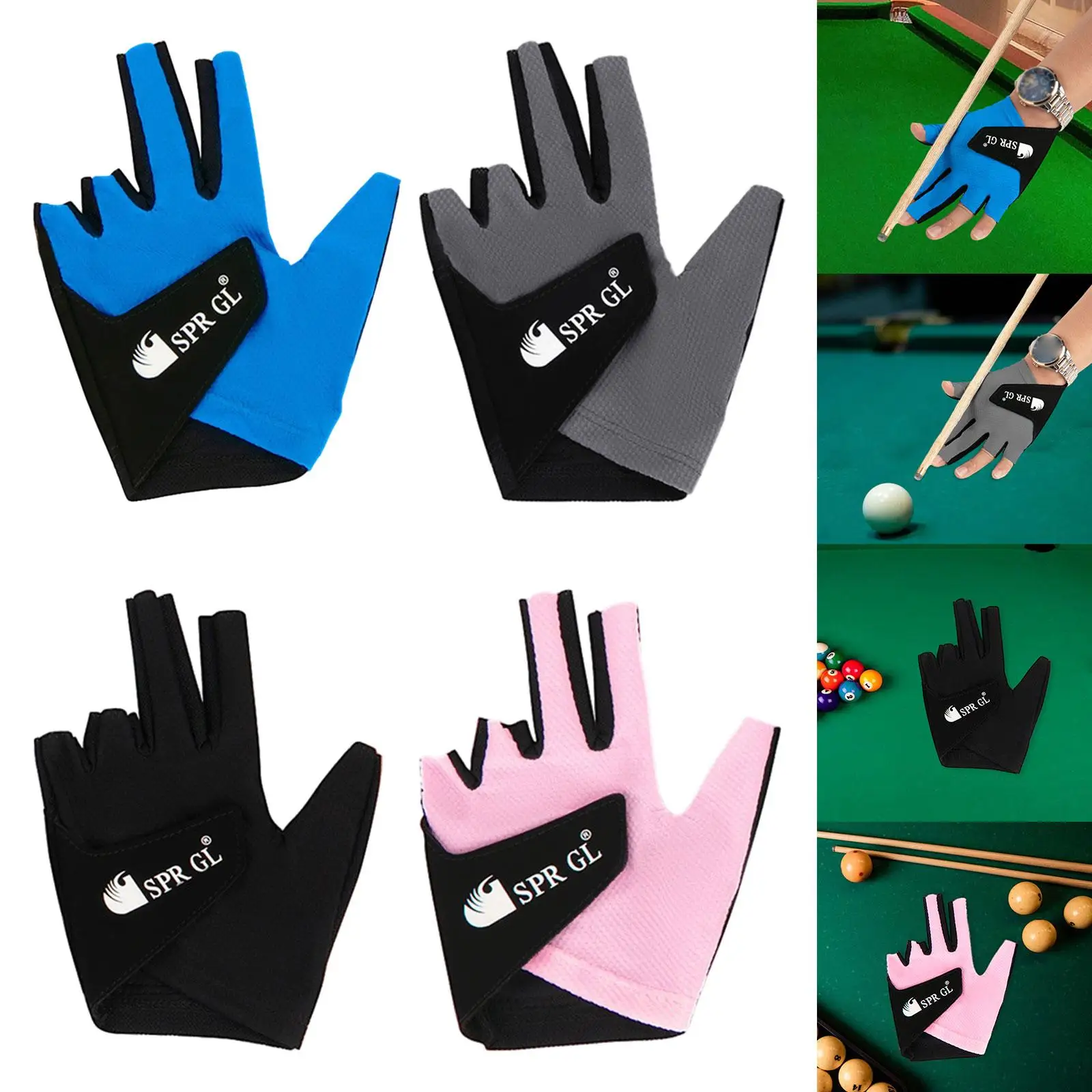 Professional Billiard Glove Left Hand Non Slip Portable Open Pool Cue Glove