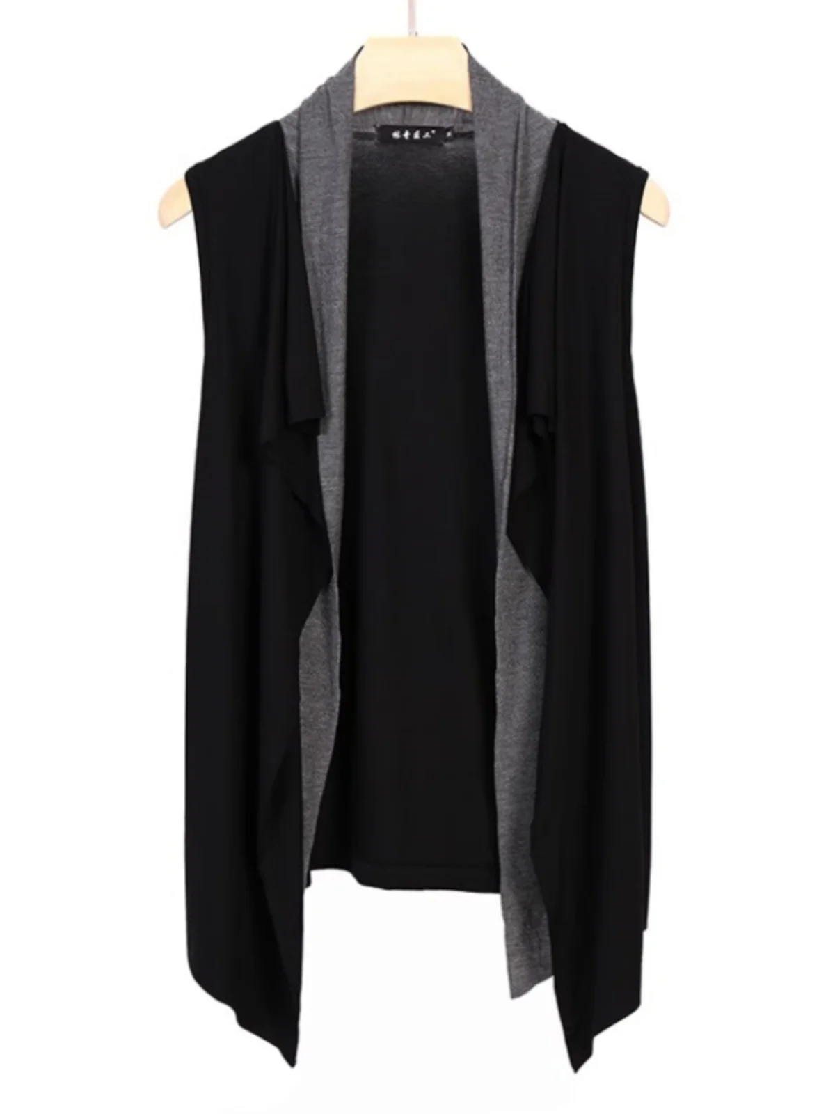 

Летний мужской тонкий кардиган-жилет в корейском стиле с подплечниками, легкая верхняя одежда с цветными вставками