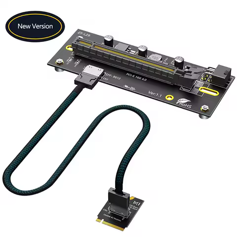 M.2 NVME M-Key 2230 to PCIE4.0 X16 Riser 6Pin Power Supply with Oculink SFF-8612/8611 Extension Cable for External Graphics Card