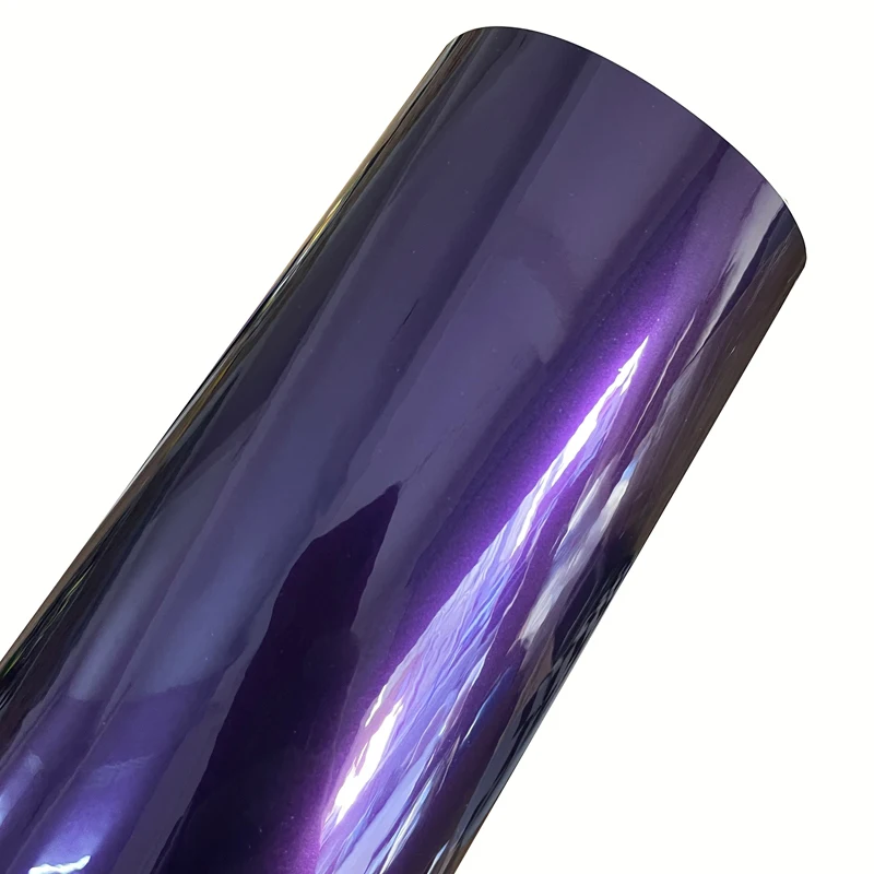

Premium PET Gloss Metallic Midnight Purple Vinyl Wrap Film Self Adhesive Decal Roll