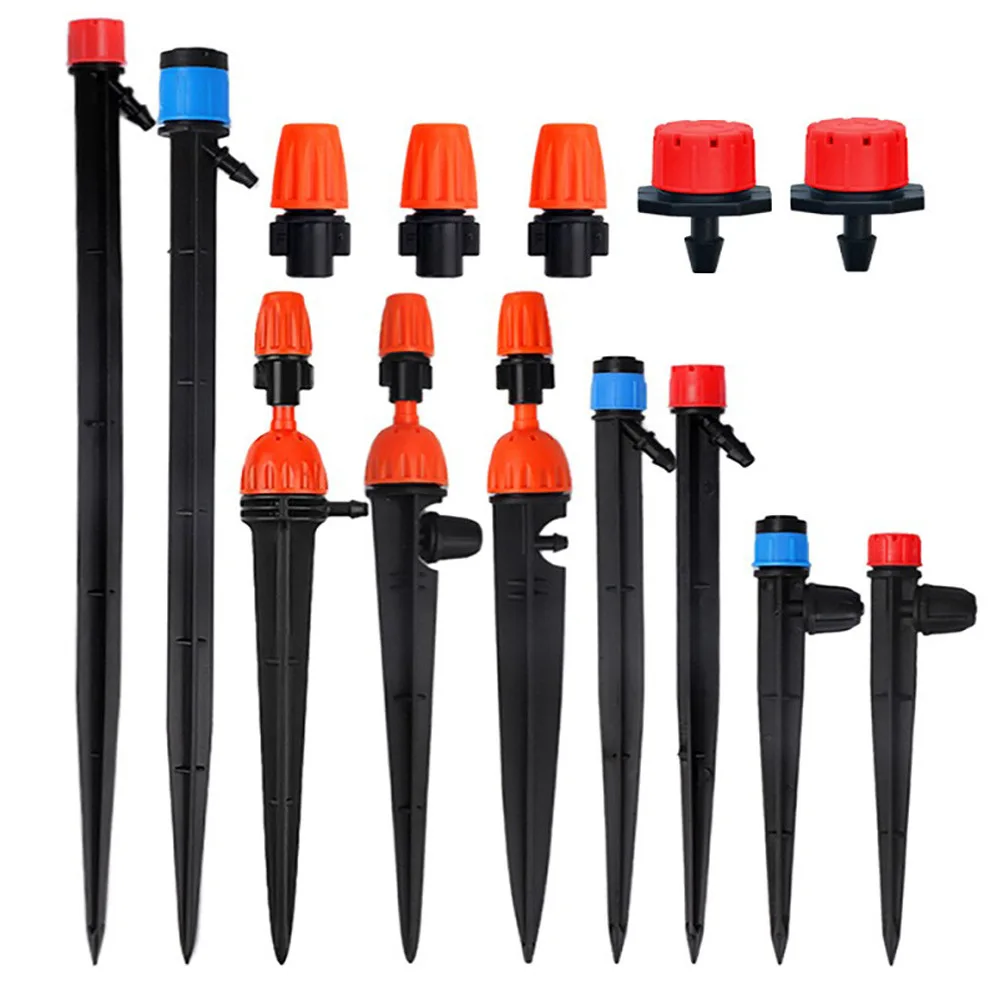 Adjustable Micro Spray Sprinkler Mist Nozzle Dripper Emitters Stake Drip Irrigation Kit for Garden Greenhouse Plant Watering