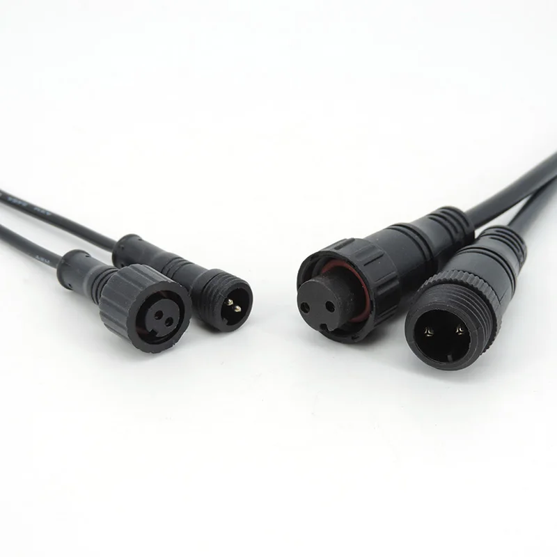 M12 M16 Waterproof DC Male Female plug Cable Connector Plug Butt Extension Line Outdoor LED light Wire Connector repair