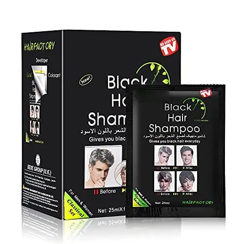

10 PCS Black Hair Dye Shampoo for Men and Women, Covers Gray Hair Instantly, Lasts Up to 30 Days