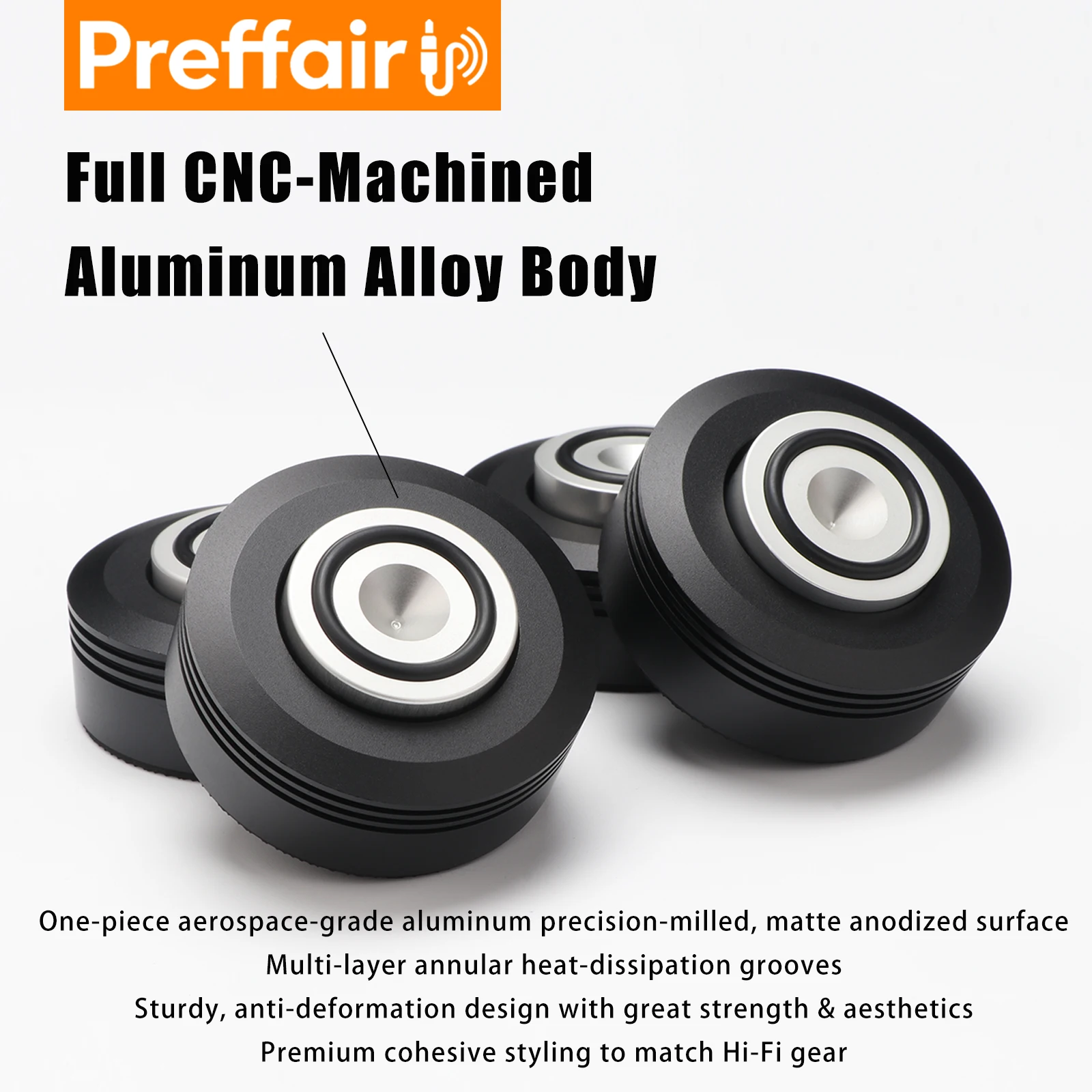Preffair 2/4PCS 50*20mm Hi-End Aluminum Alloy Speaker Feet Amplifier Stand DISCS Turntable CD Player Computer DAC Machine Base