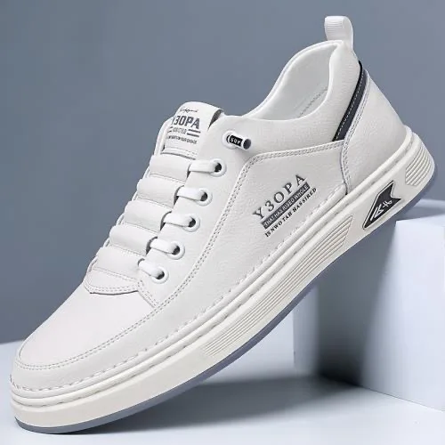 

Men Shoes Leather Casual Sneakers Breathable Walking Slip on Platform Shoes Male Flats Rubber Sole Shoes 2026