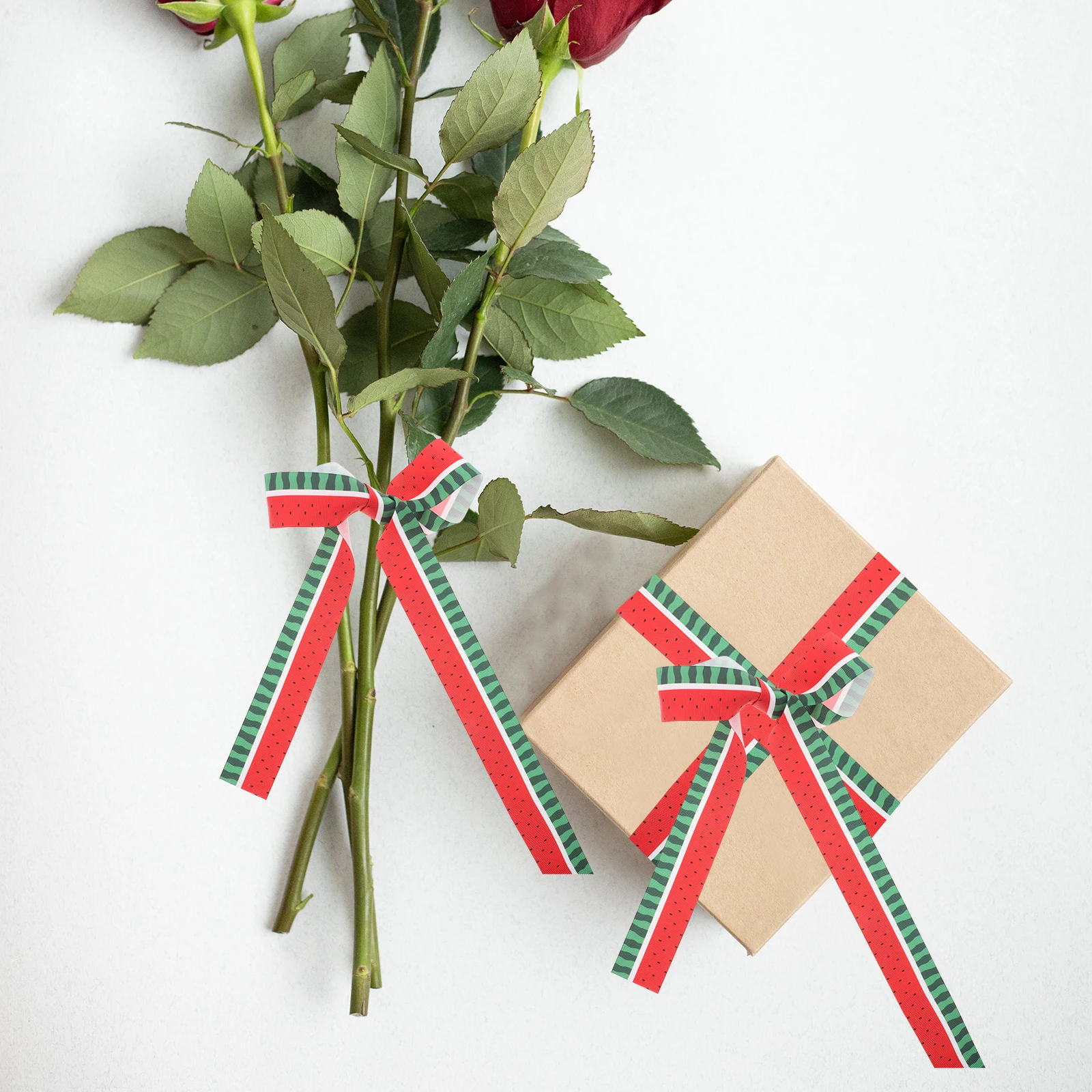 

Watermelon Print Elastic Ribbon 1264 Inches 10 Yards Polyester Gift Wrapping DIY Craft Decorative Packaging Summer Ornament