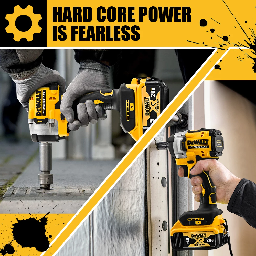 Dewalt DCF921 20V Wireless Brushless Motor Impact Wrench Lightweight Electric Tool for Home Improvement