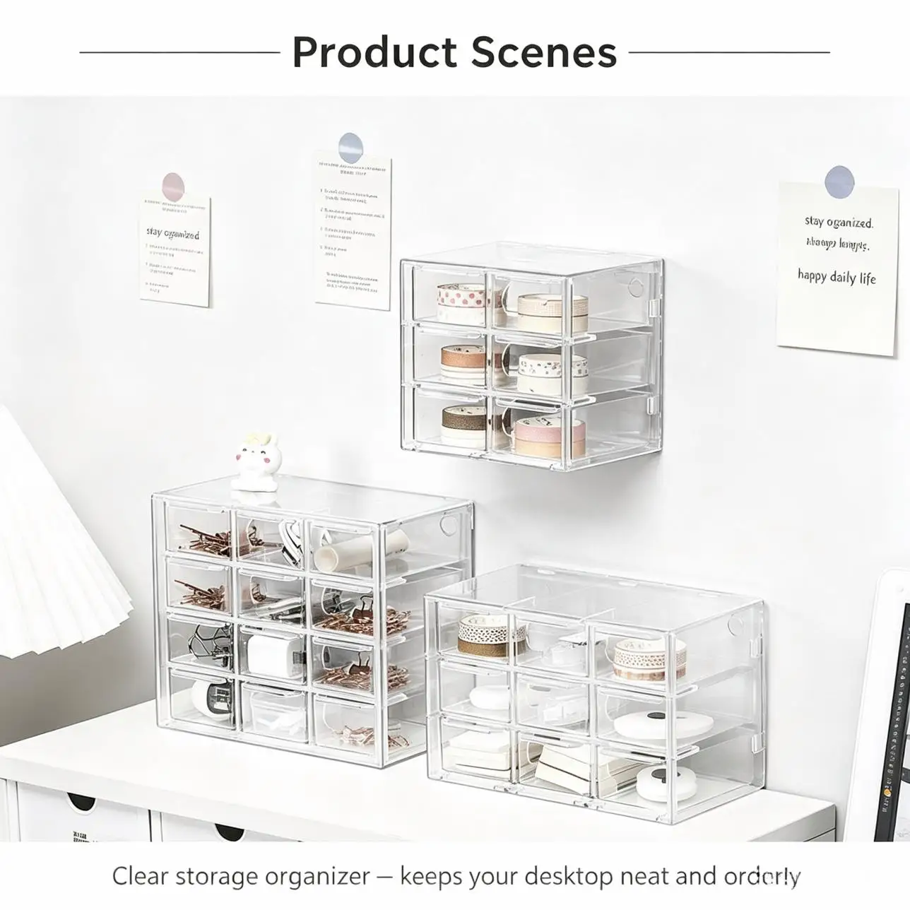 Transparent Desktop Drawer Organizer — Portable Storage Box for Jewelry and Cosmetics