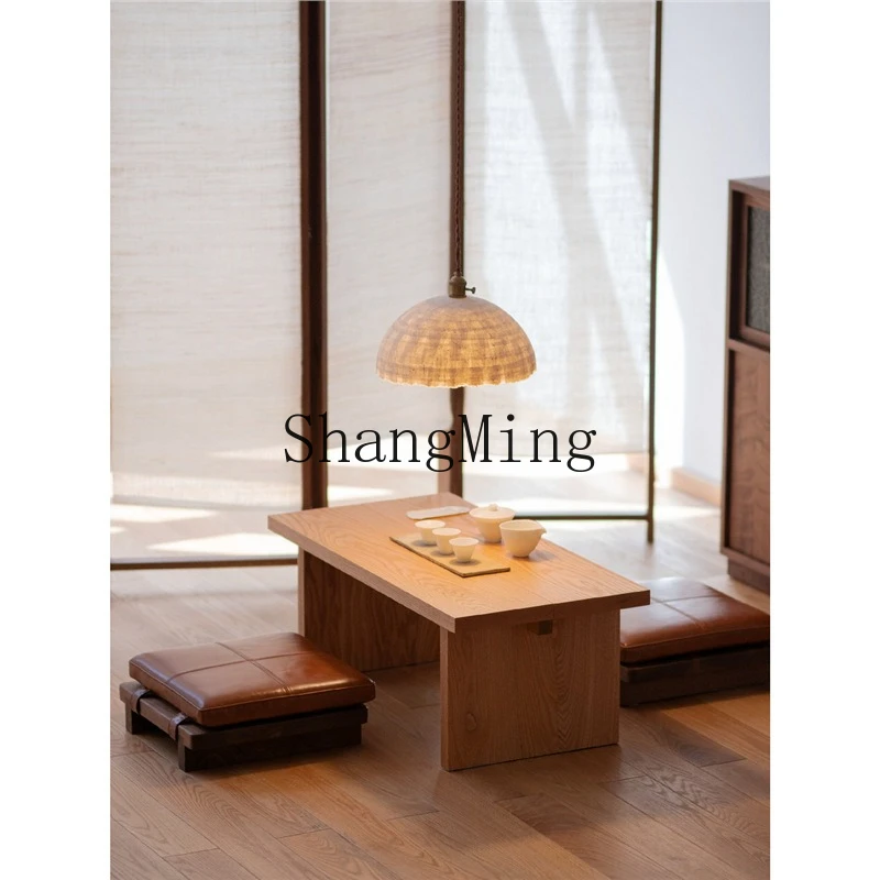 

ZYY household red oak log small coffee table simple tea room tea table wooden square furniture