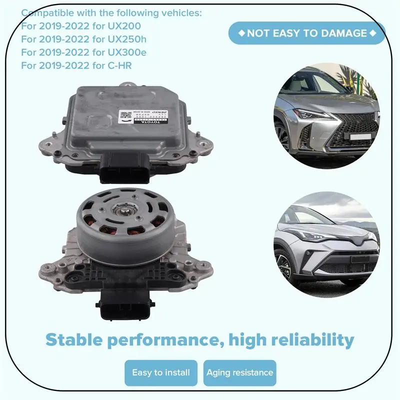 

ABNF!16363-47050 Car Radiator Cooling Fan Motor For Lexus UX200 Ux250h Ux300e Toyota C-HR 2019-2022 1636347050