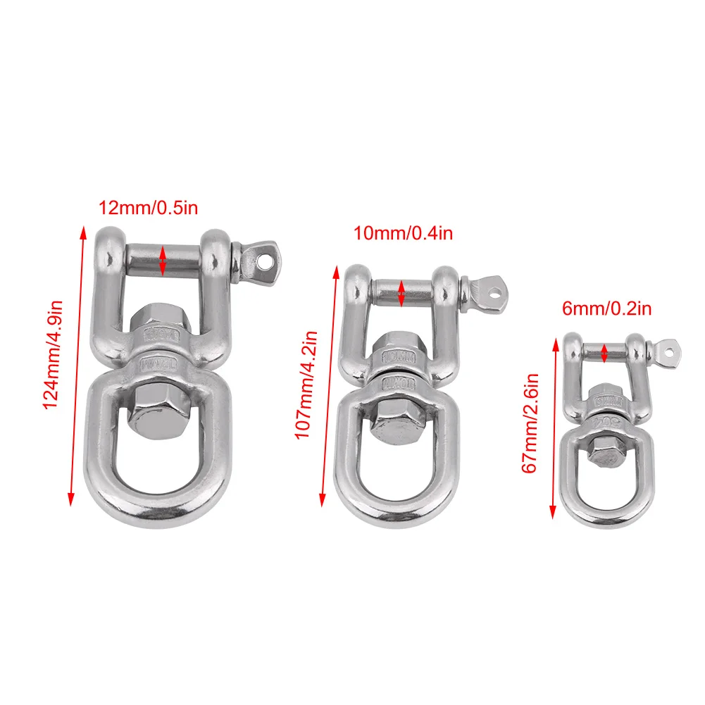 Stainless Steel Shackle Swivel Ring Snap Heavy Duty 304 Stainless Steel Swivel Ring Snap Rolling Shackle Device Swivel Shackle