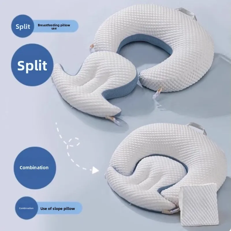 Almofada para cadeira de enfermagem, almofada para alimentação de bebê com suporte para cintura, 15 °   Capa macia removível anti-estrangulamento, encosto confortável