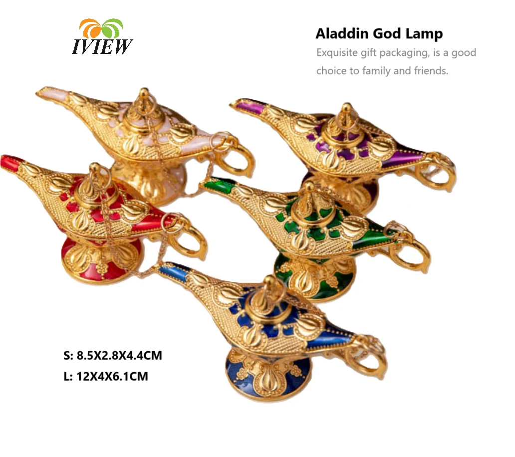 Aladdin Magic Lamp Creative Retro Home Metal Ornament Christmas Birthday Small Gift Decoration Tabletop Crafts Gift