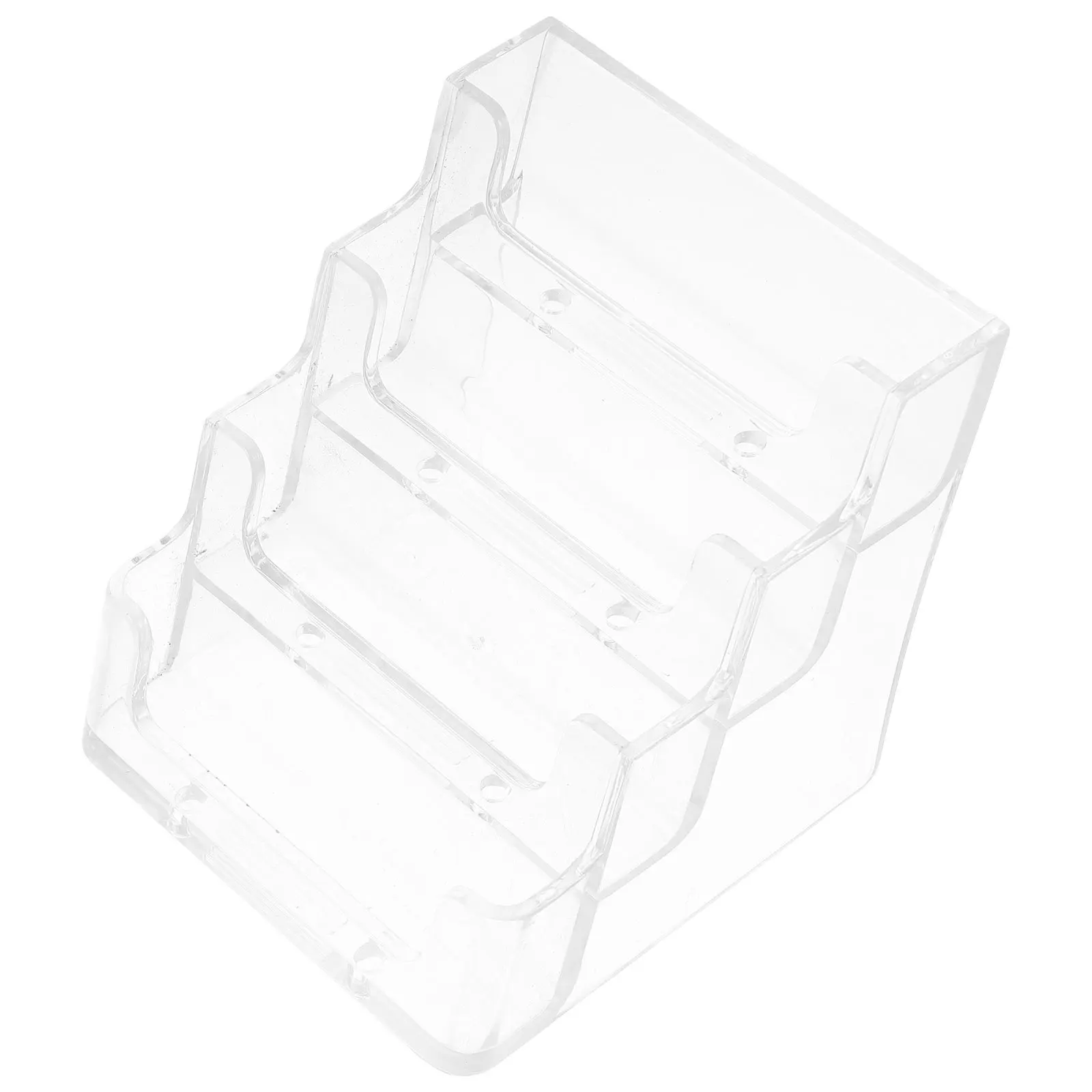Business Holder Clear Desktop Organizer Transparent Card Stand For Desk Office Storage Name Card Display Stand