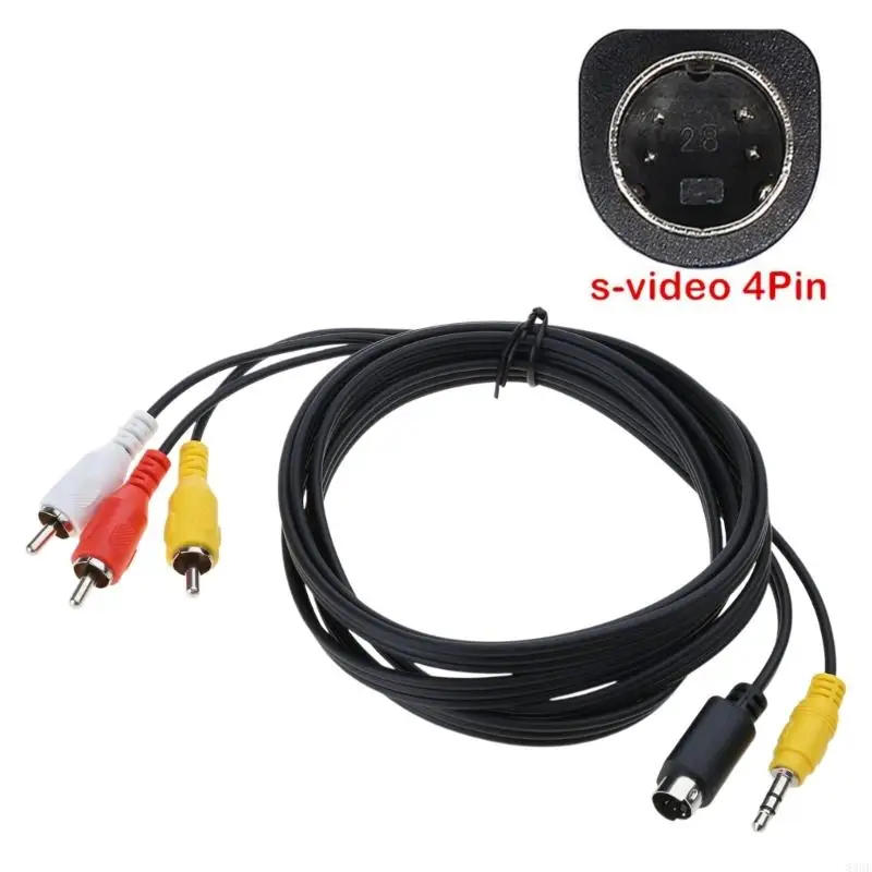 S-Video 4pin con cable compuesto 3.5 mm a 3RCA PC a Video 3.5 mm sonido