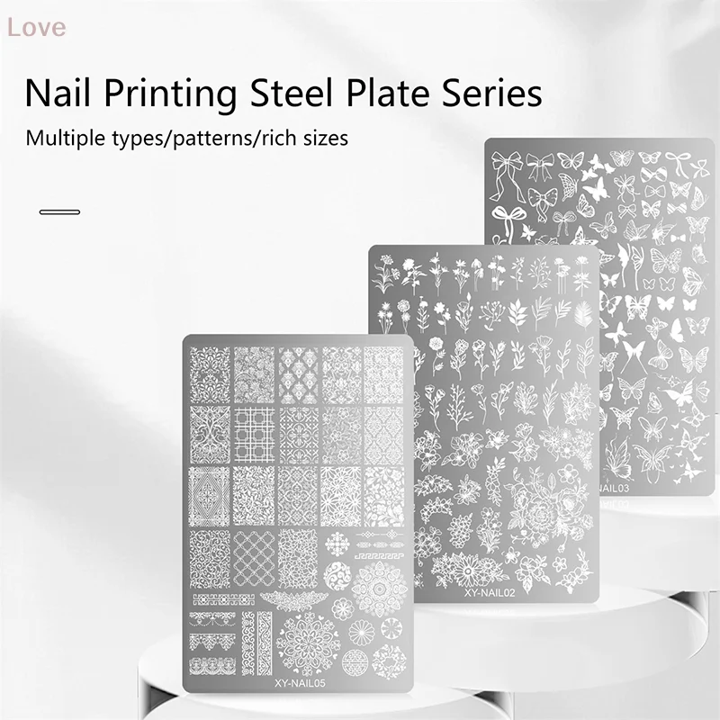 9.5X14.5cm كبيرة الحجم مسمار ختم لوحات فراشة زهرة الأفعى تصاميم مسمار الفن قالب DIY بها بنفسك مسمار ديكور الإستنسل استخدام #2