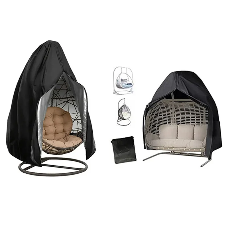 B50C كرسي حديقة غطاء خارجي مقاوم للماء الغبار كرسي متأرجح يغطي البيض على شكل كرسي معلق الغبار حامي مع سحاب