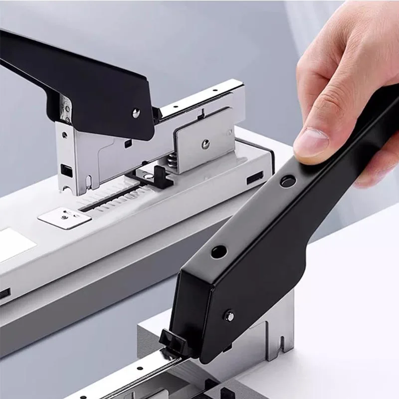 Manual Mini Stapler Office Student Multi-Function Large Medium Heavy Duty Book Binding Plastic Material Printed Logo 100 Pcs