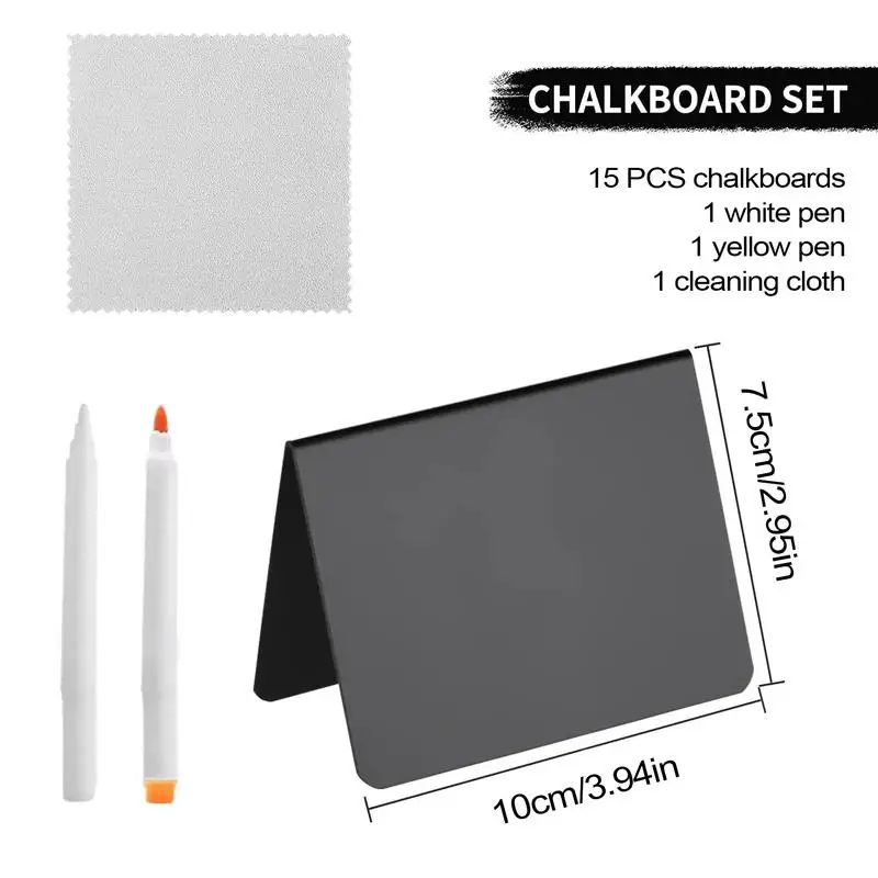15pack Mini Chalkboard Signs for Chalk Sign for Food Party Buffet Table Sign Chalkboard Wedding Bakery Small Chalkboard Sign