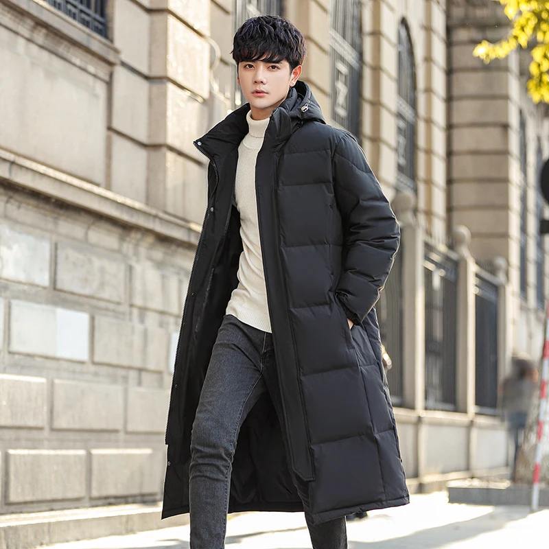 

Мужская зимняя куртка-пуховик средней длины до колен, новая, теплая, модная, для северо-восточных регионов, морозостойкая, верхняя одежда