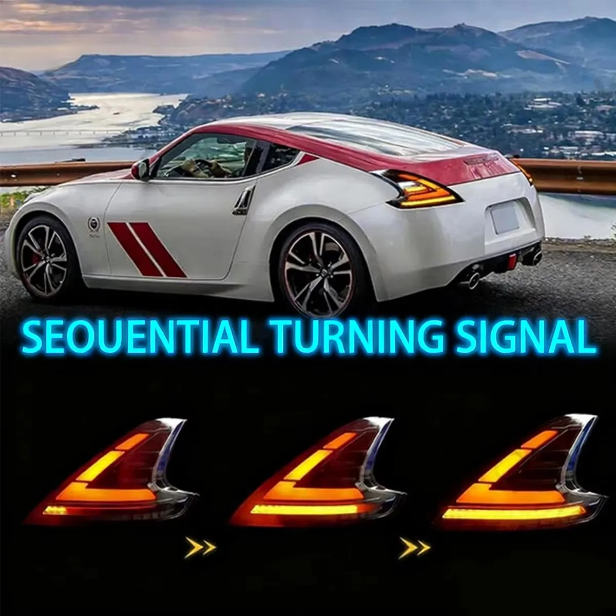 Led Tail Light for 370Z 2009-2021 Fairlady Z Z34 Back Lamp Assembly Modified Car Tuning Upgrade Plug and Play Rear Lights