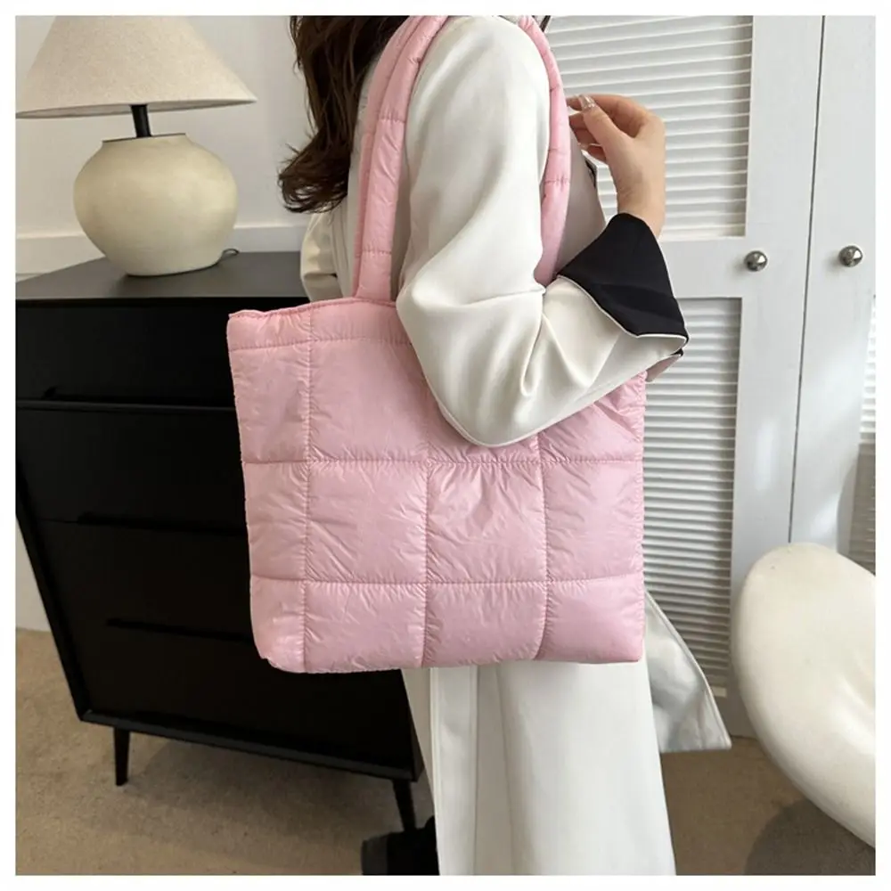 

Многоразовые сумки-тоут большой вместимости, стеганые сумки на пуху с хлопковой подкладкой, сумки на плечо для женщин и девочек