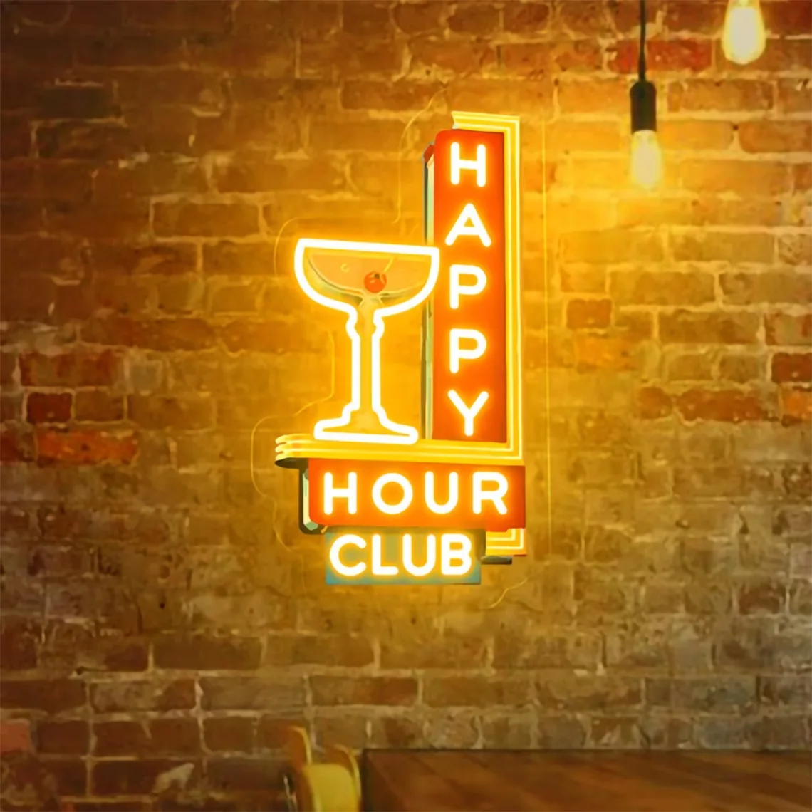 

Happy Hour Club Neon Sign Bar Neon Sign Bar Club Art Wall Decor Bar Carter Decor