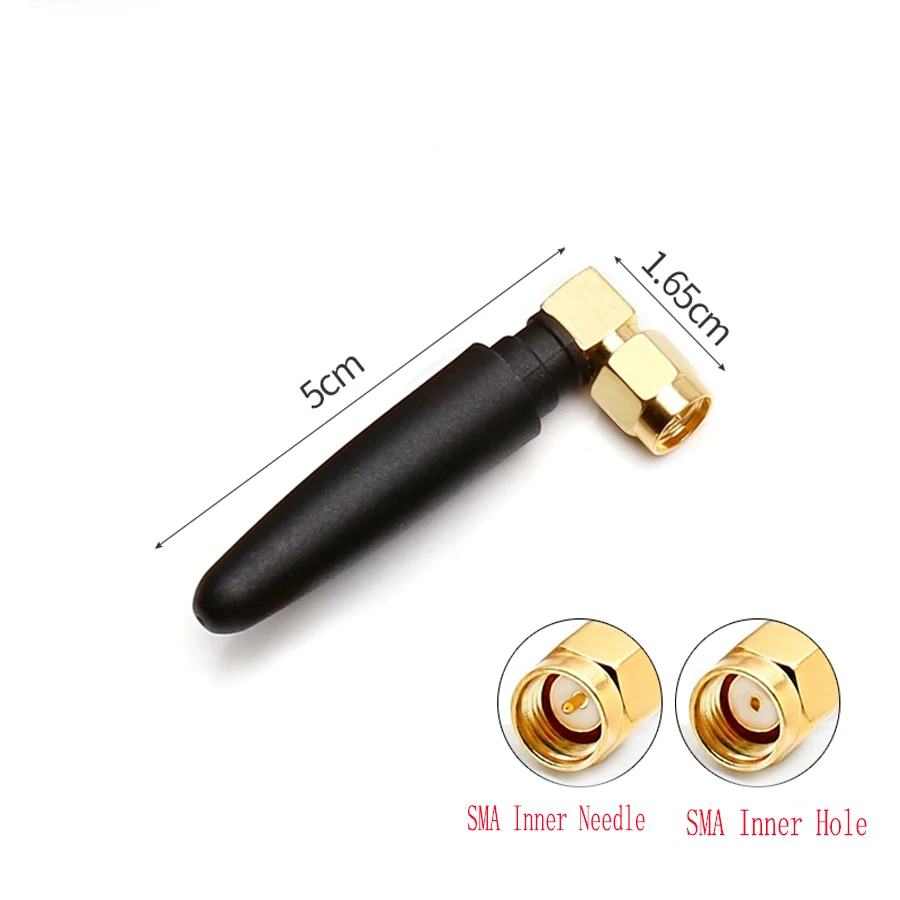 10PCS/Lot 2.4G/433MHZ  Glue Stick Antenna Connector For GPRS/GSM/WIFI 5CM 2DBI SMA Elbow