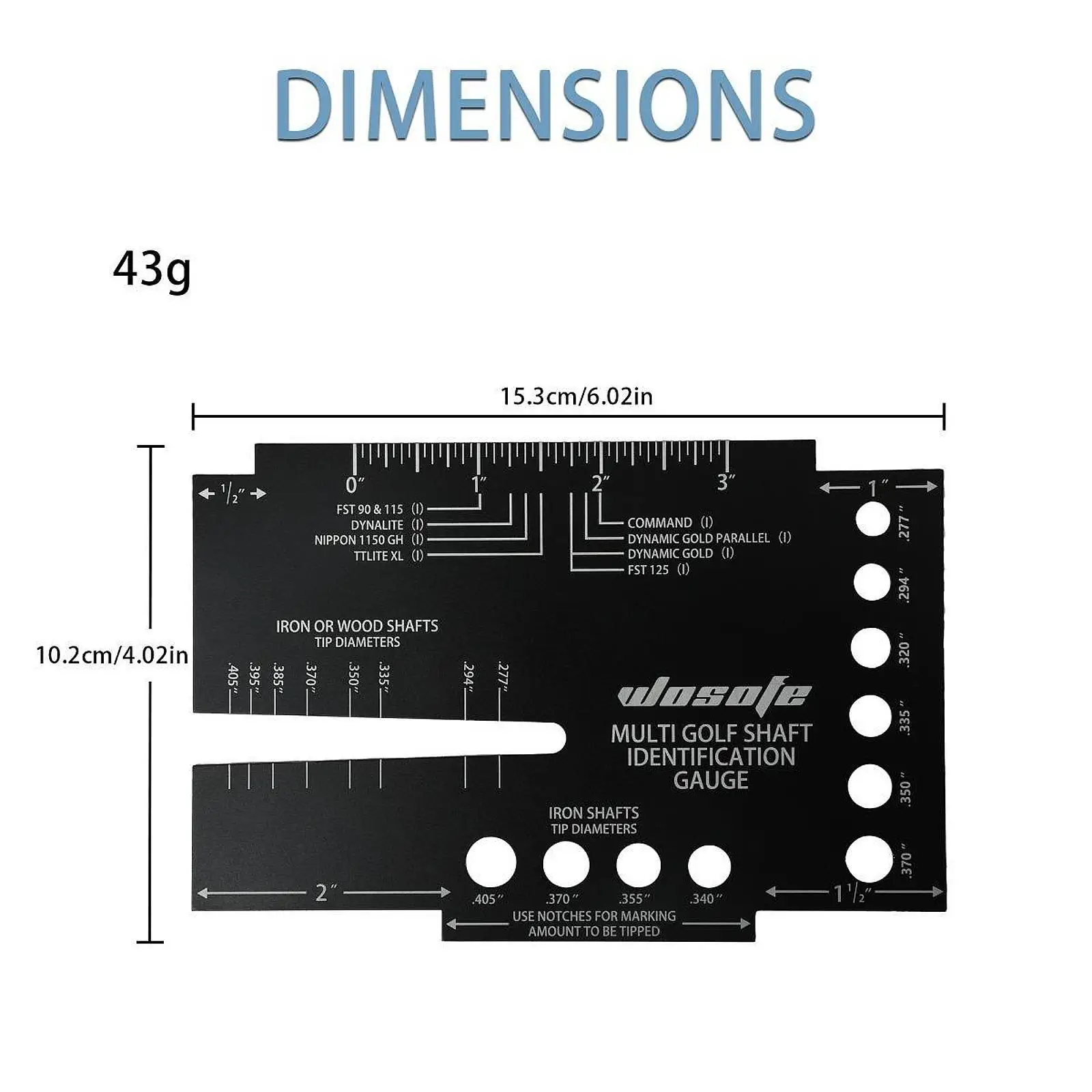 مسطرة قياس تحديد العمود بحجم عمود الجولف، فرجار تحديد قوي #6