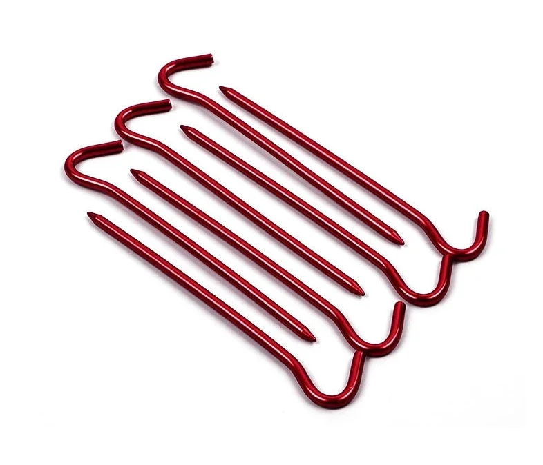 1PC 18cm Aluminum Alloy Tent Nail with Hook Outdoor Camping Stakes Ground Tent Pegs for Hammock Awning Canopy Hiking Accessories