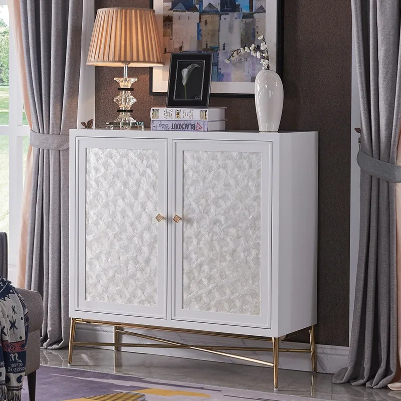Solid wood shell shoe cabinet, simple storage cabinet for dining side cabinet